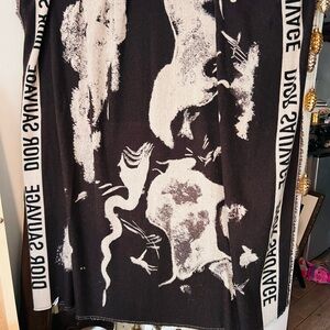 Large Dior Luxurious Blanket-Scarf, one scuff as shown